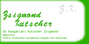 zsigmond kutscher business card